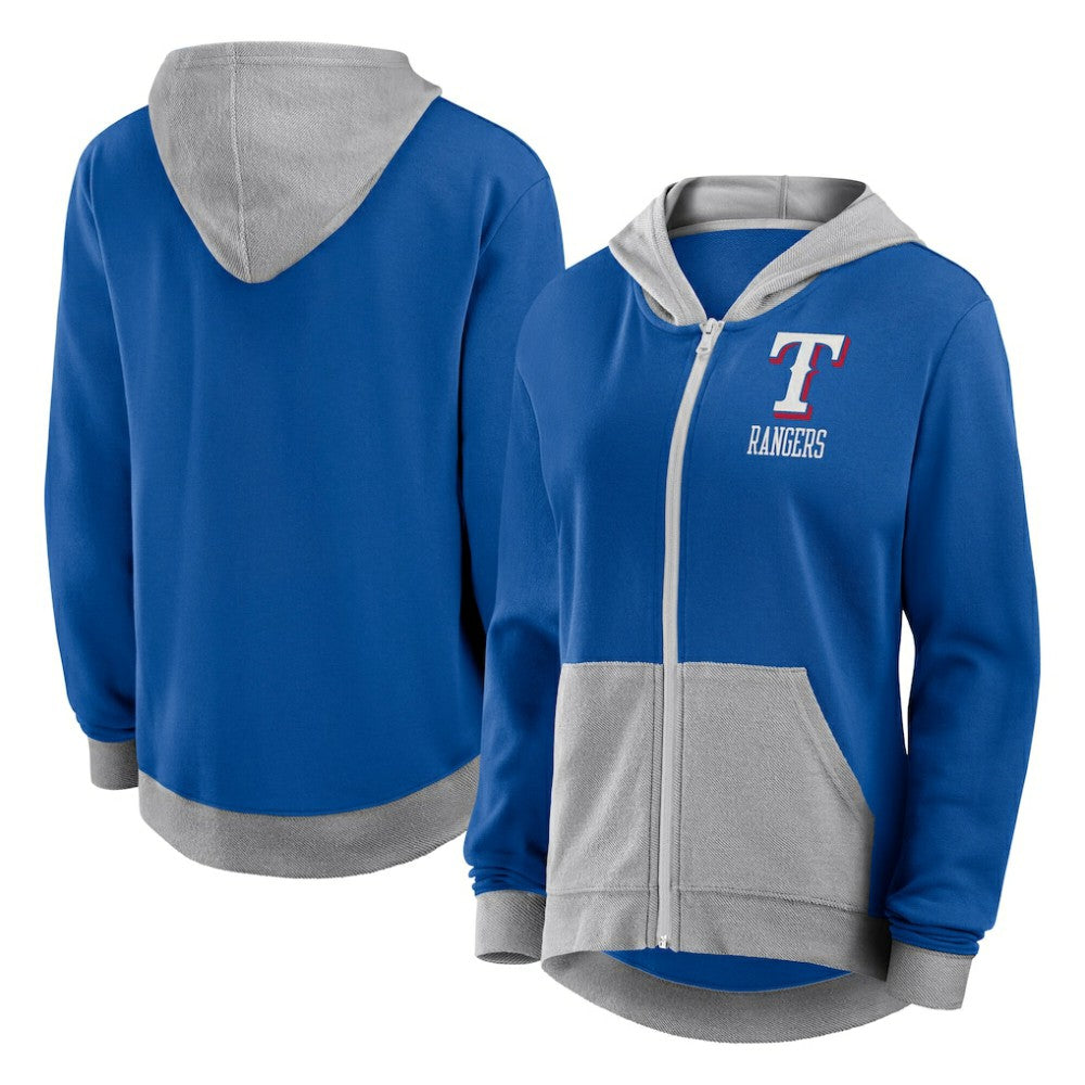 MLB Texas Rangers Fanatics Women's Hit It French Terry Full-Zip Hoodie