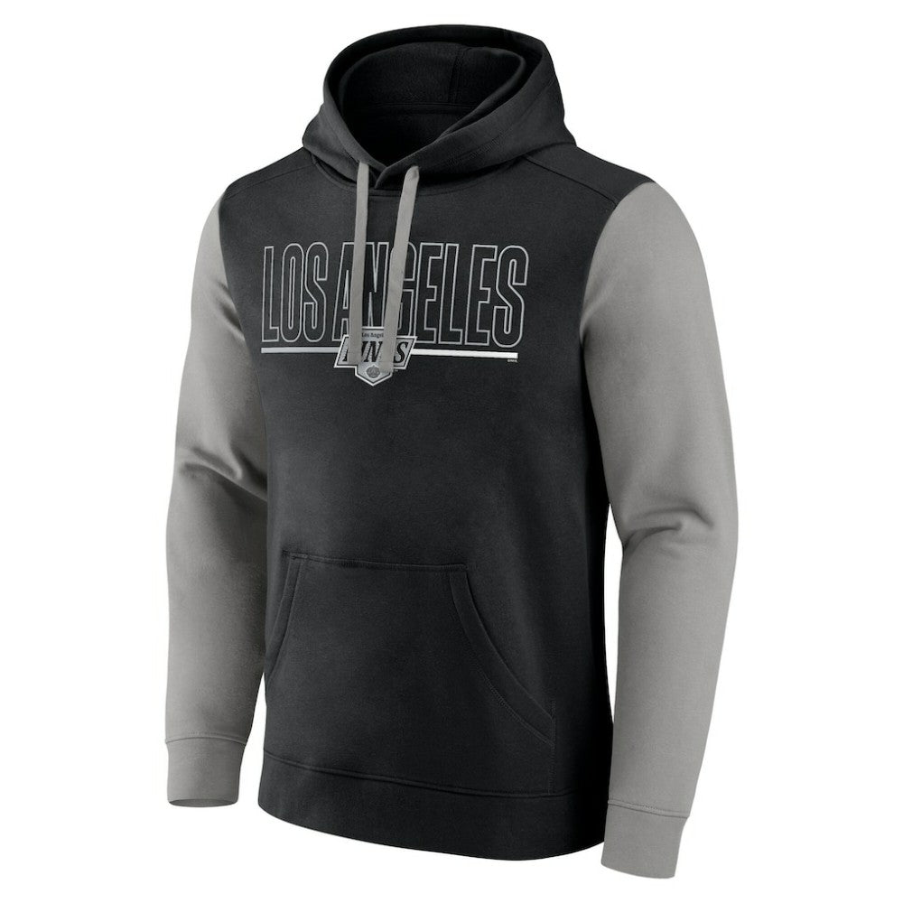 NHL Black Los Angeles Kings Logo Athletic Deliver Fleece Pullover Hoodie