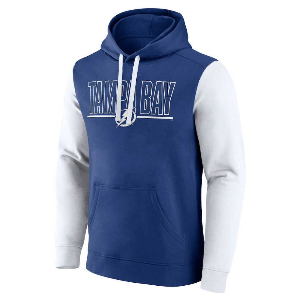 NHL Blue Tampa Bay Lightning Logo Athletic Deliver Fleece Pullover Hoodie
