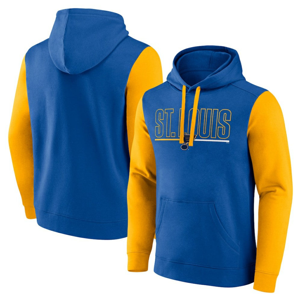 NHL Blue St. Louis Blues Logo Athletic Deliver Fleece Pullover Hoodie