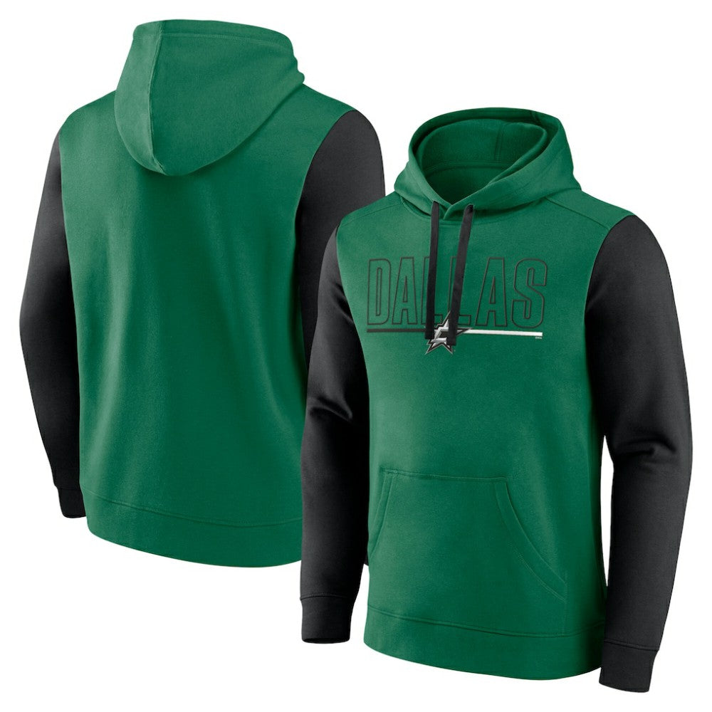 NHL Kelly Green Dallas Stars Logo Athletic Deliver Fleece Pullover Hoodie
