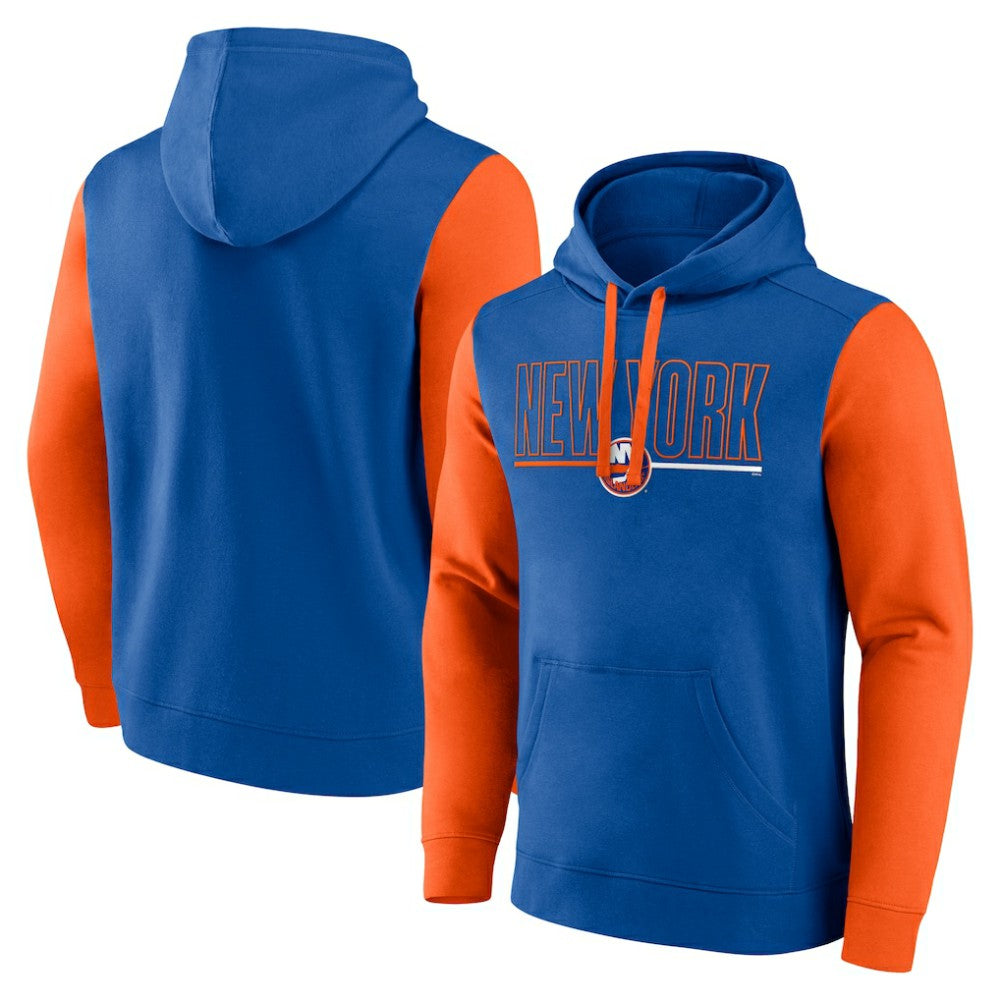 NHL Royal New York Islanders Logo Athletic Deliver Fleece Pullover Hoodie
