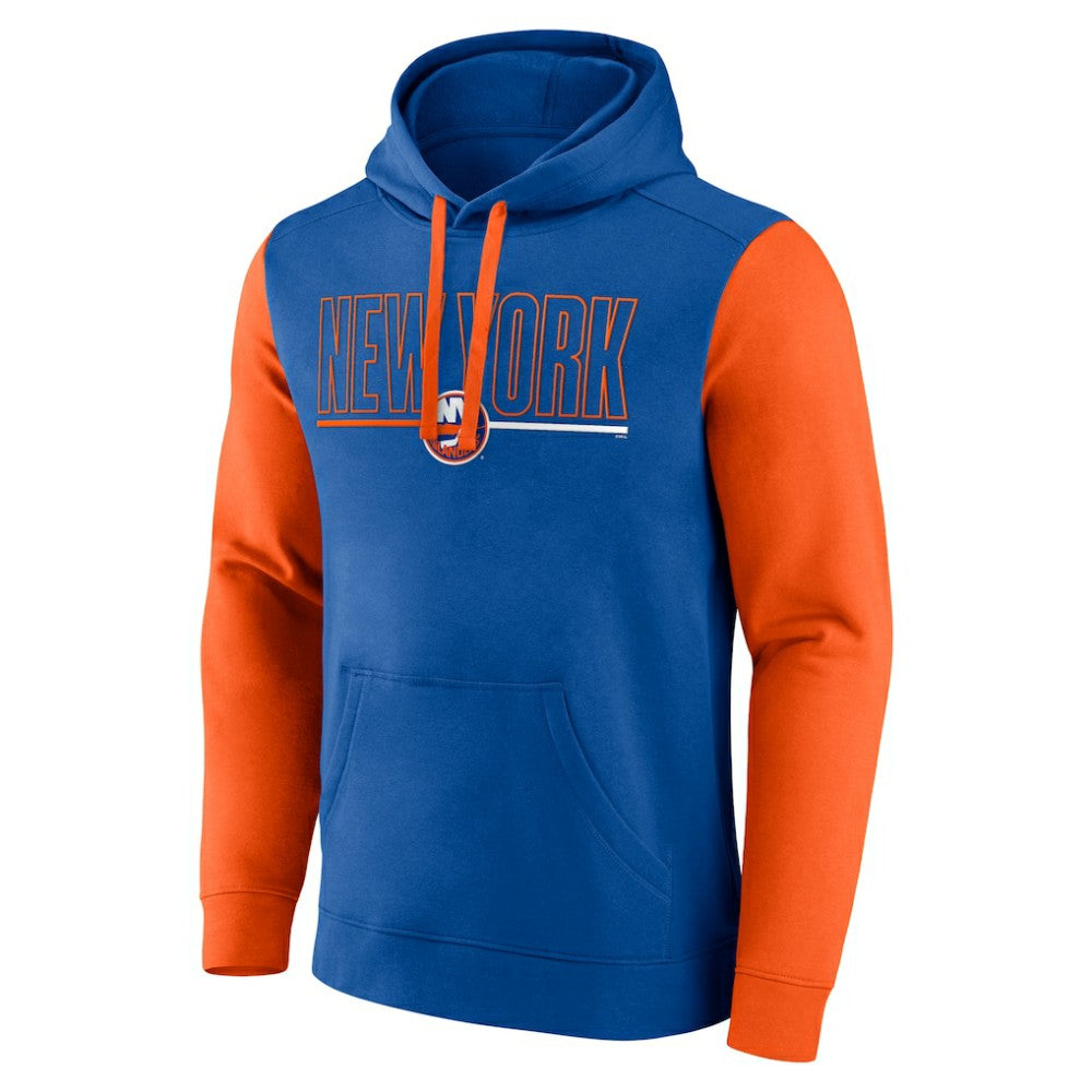 NHL Royal New York Islanders Logo Athletic Deliver Fleece Pullover Hoodie