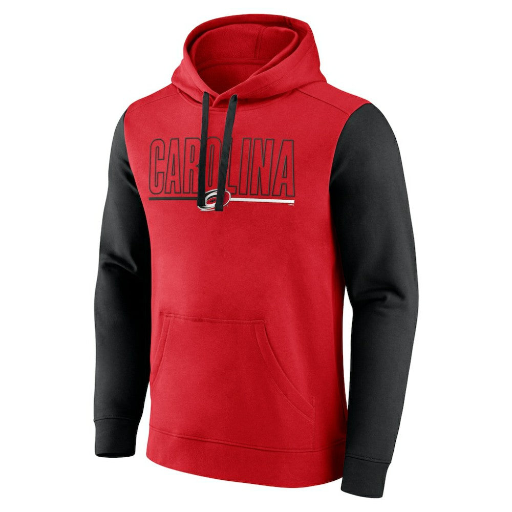 NHL Red Carolina Hurricanes Logo Athletic Deliver Fleece Pullover Hoodie