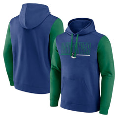 NHL Blue Vancouver Canucks Logo Athletic Deliver Fleece Pullover Hoodie