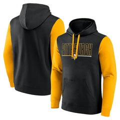 NHL Black Pittsburgh Penguins Logo Athletic Deliver Fleece Pullover Hoodie