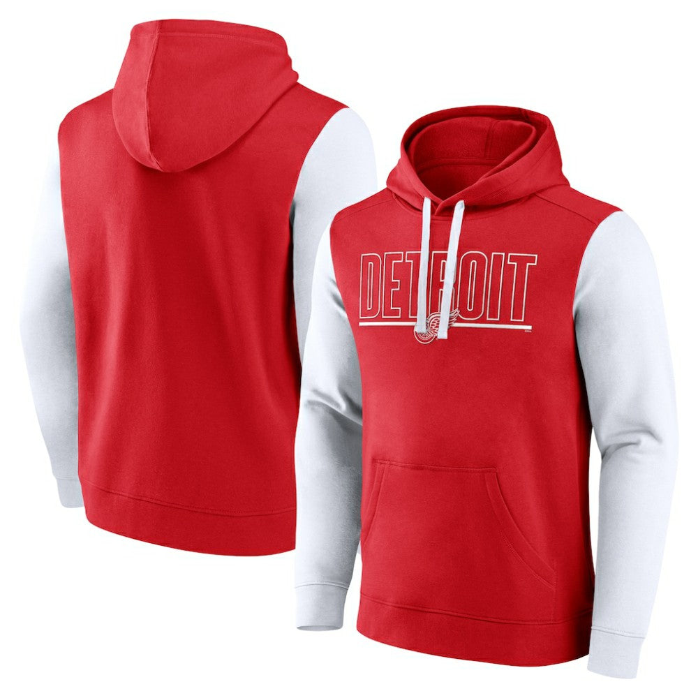 NHL Red Detroit Red Wings Logo Athletic Deliver Fleece Pullover Hoodie