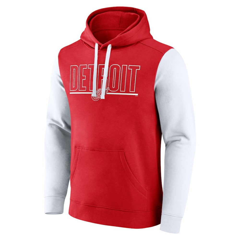 NHL Red Detroit Red Wings Logo Athletic Deliver Fleece Pullover Hoodie