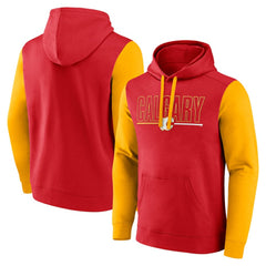 NHL Red Calgary Flames Logo Athletic Deliver Fleece Pullover Hoodie
