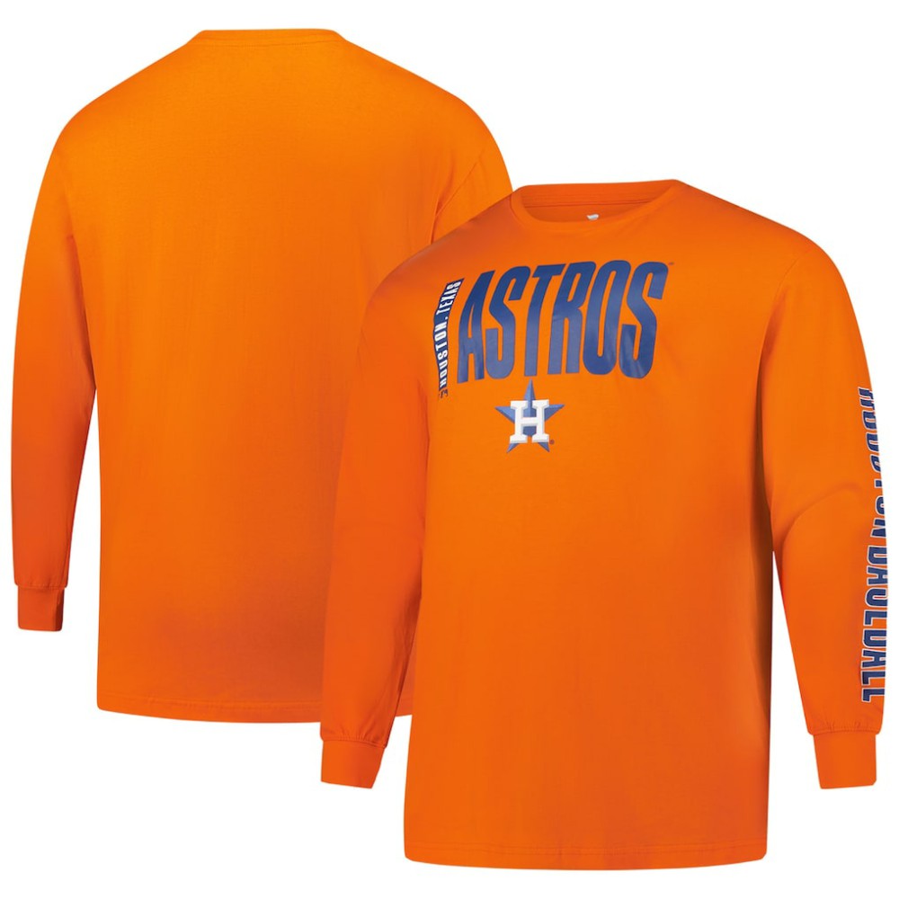 MLB Houston Astros Profile Big & Tall Two-Hit Long Sleeve T-Shirt