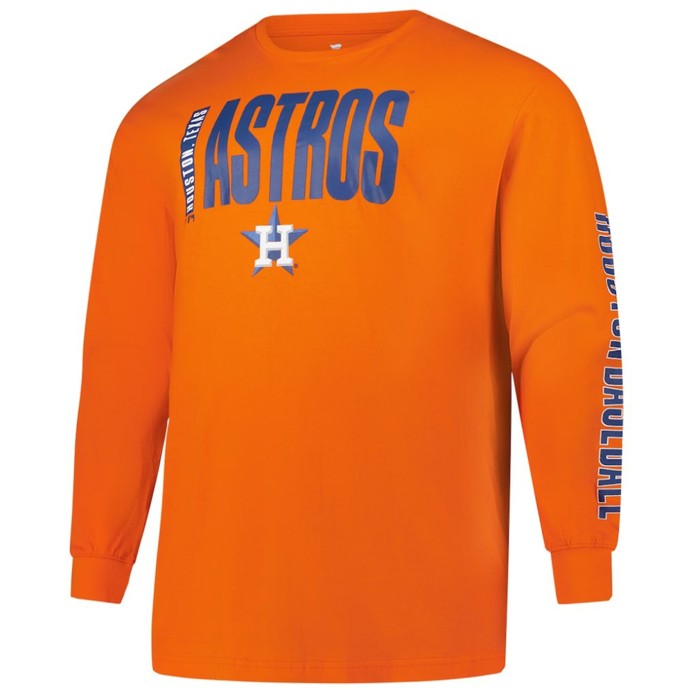 MLB Houston Astros Profile Big & Tall Two-Hit Long Sleeve T-Shirt