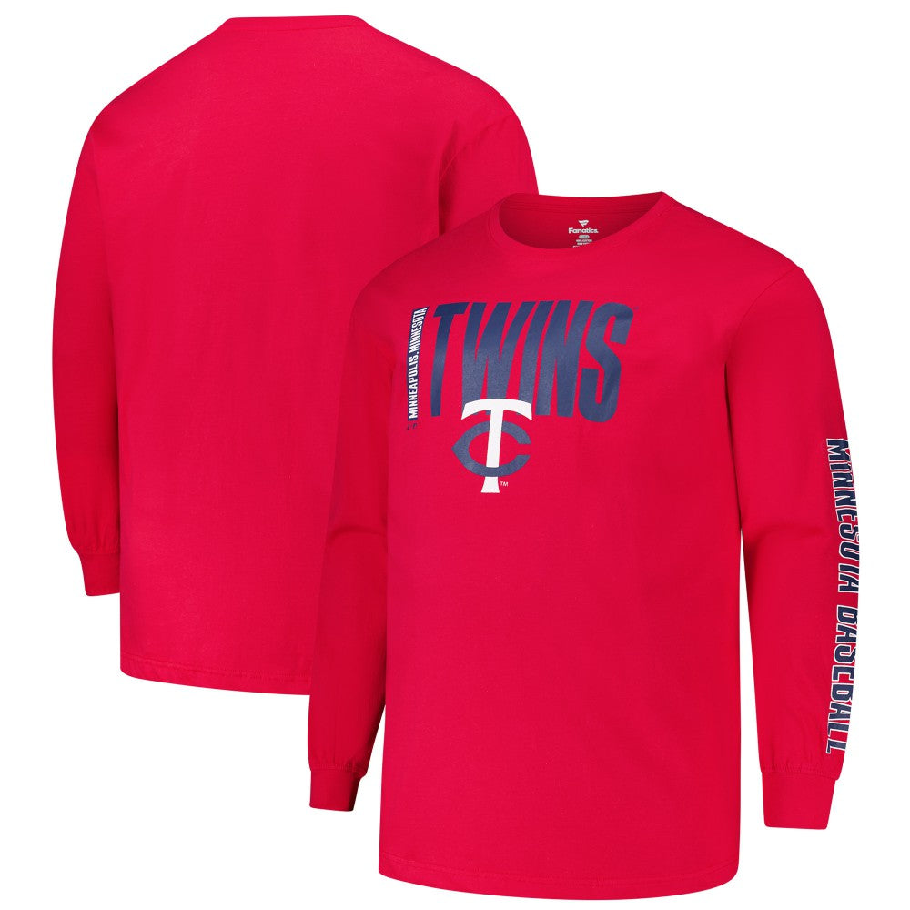 MLB Minnesota Twins Profile Big & Tall Two-Hit Long Sleeve T-Shirt