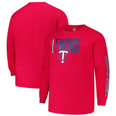 MLB Minnesota Twins Profile Big & Tall Two-Hit Long Sleeve T-Shirt