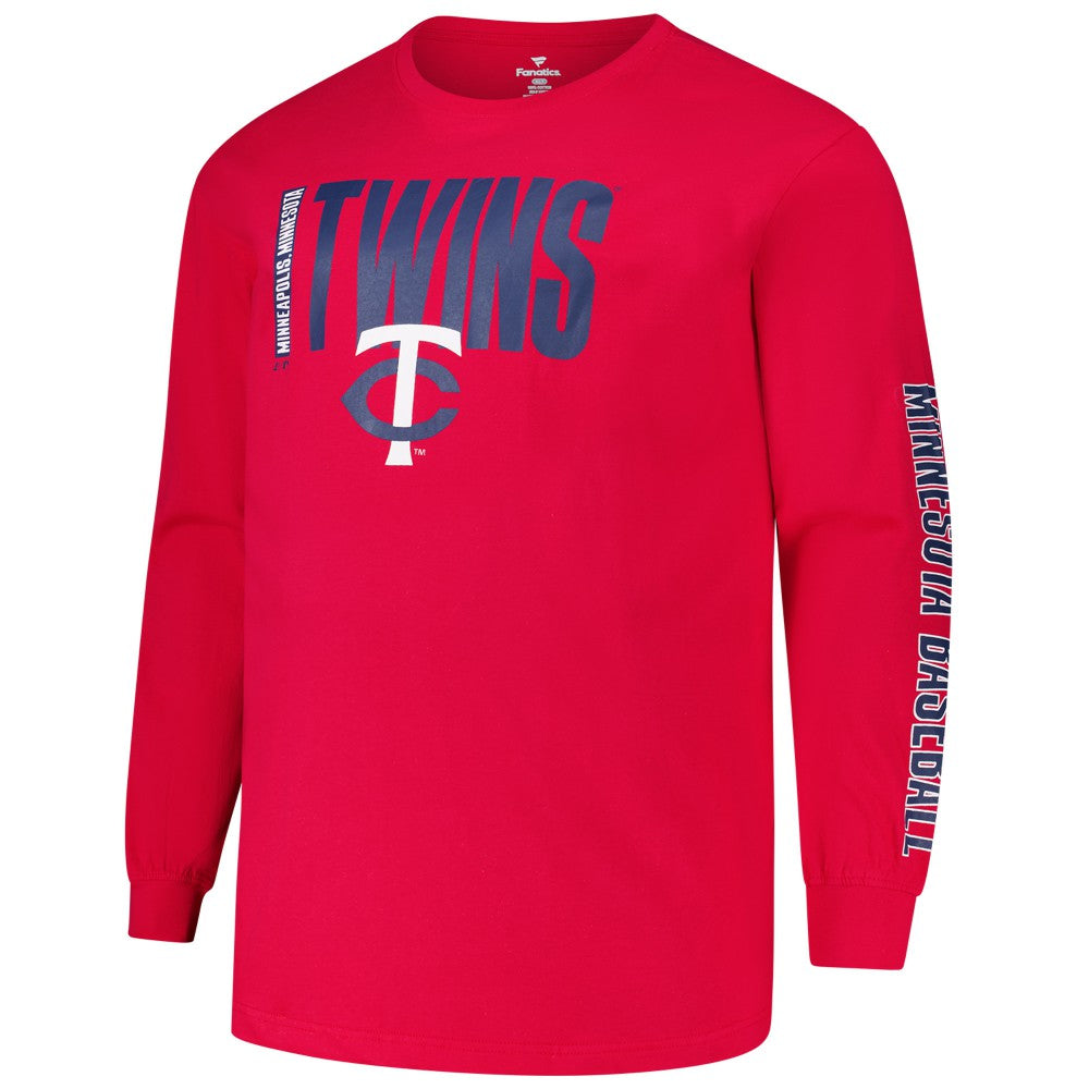 MLB Minnesota Twins Profile Big & Tall Two-Hit Long Sleeve T-Shirt