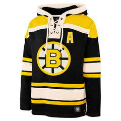 NHL Black Bobby Orr Boston Bruins '47 Retired Player Name & Number Lacer Pullover Hoodie