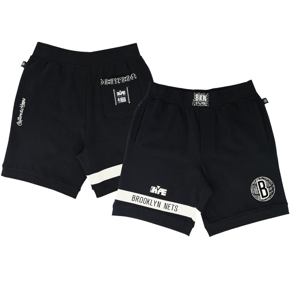 NBA Brooklyn Nets NBA x Two Hype Unisex Culture & Hoops Premium Classic Fleece Shorts - Black sale