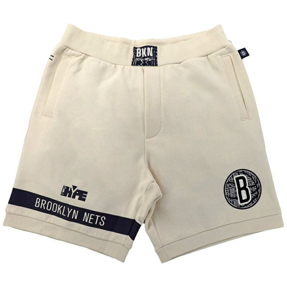 NBA Brooklyn Nets NBA x Two Hype Unisex Culture & Hoops Premium Classic Fleece Shorts - Cream shop