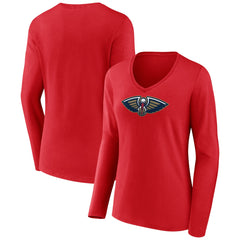 NBA New Orleans Pelicans Women's Primary Logo Long Sleeve V-Neck T-Shirt