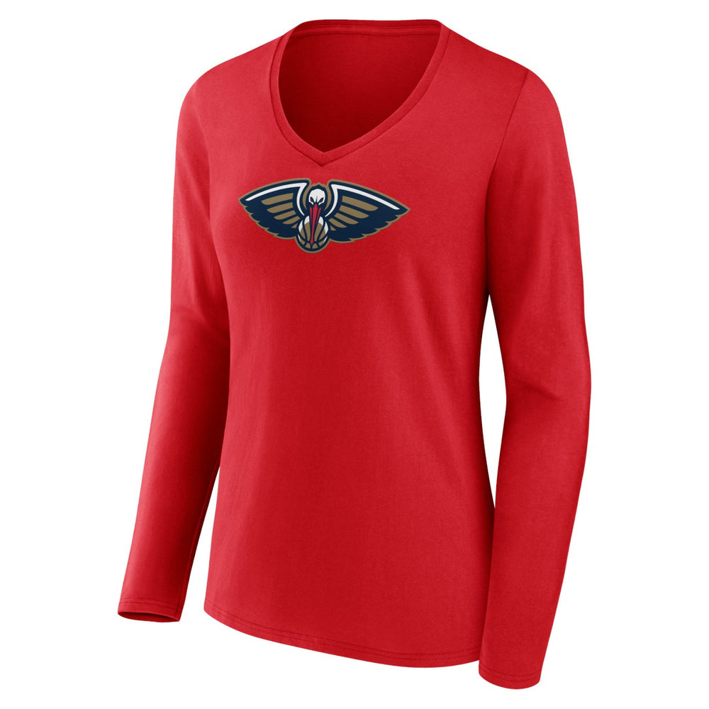 NBA New Orleans Pelicans Women's Primary Logo Long Sleeve V-Neck T-Shirt