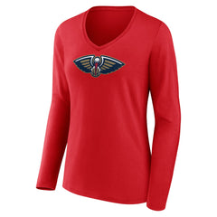 NBA New Orleans Pelicans Women's Primary Logo Long Sleeve V-Neck T-Shirt