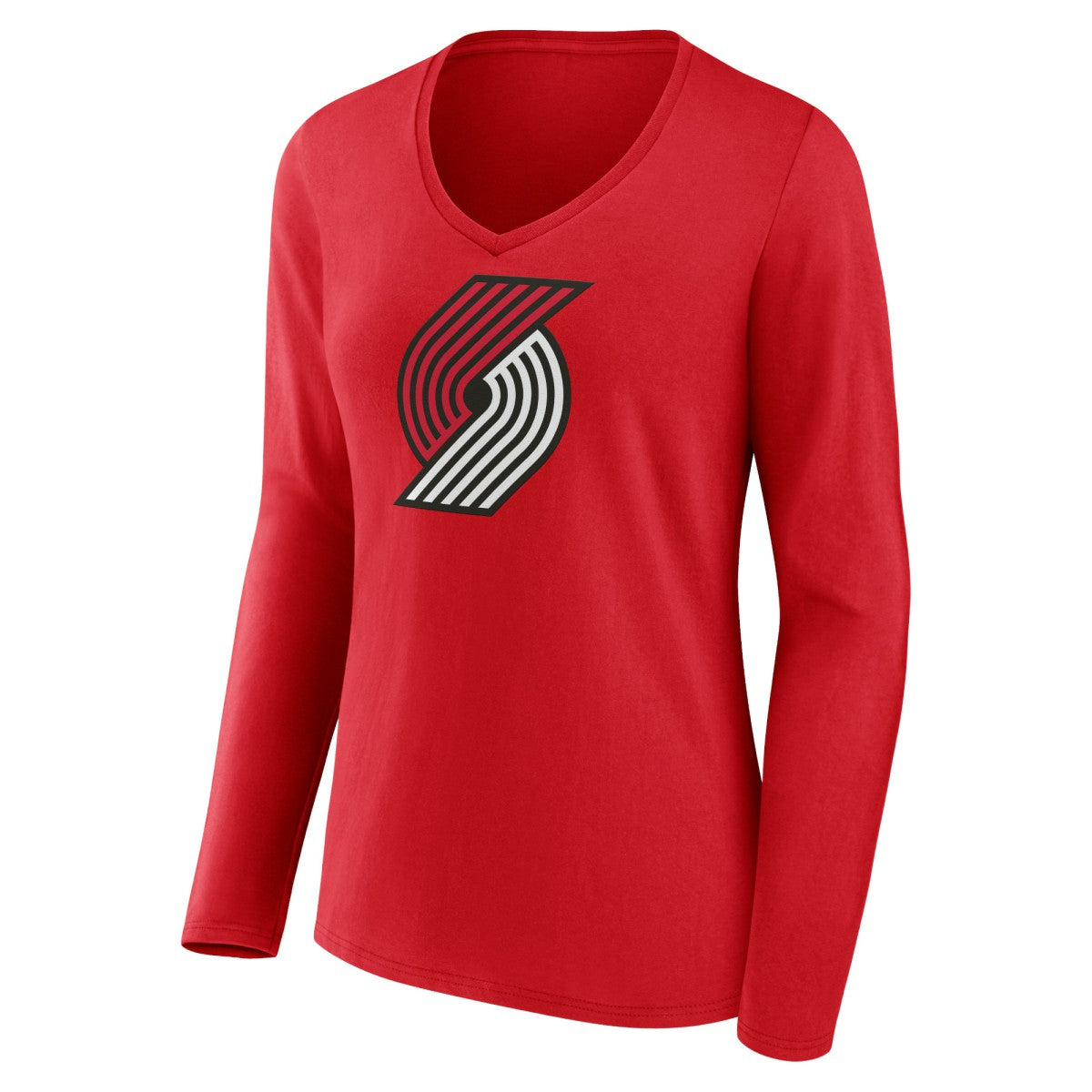 NBA Portland Trail Blazers Women's Primary Logo Long Sleeve V-Neck T-Shirt