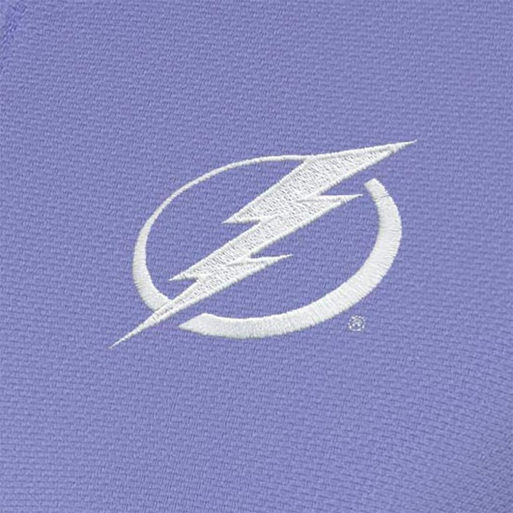 NHL Heather Purple Tampa Bay Lightning Antigua Women's White Logo Finish Quarter-Zip Top