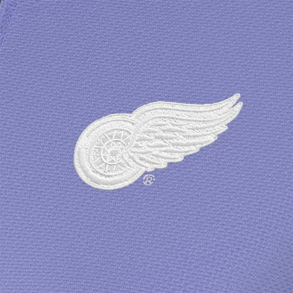 NHL Heather Purple Detroit Red Wings Antigua Women's White Logo Finish Quarter-Zip Top