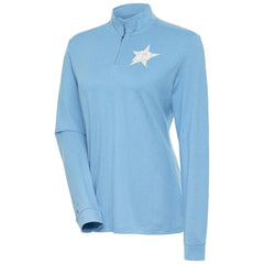 NHL Light Blue Dallas Stars Antigua Women's White Logo Mentor Quarter-Zip Jacket
