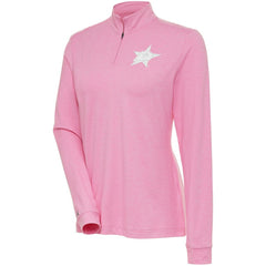 NHL Pink Dallas Stars Antigua Women's White Logo Mentor Quarter-Zip Jacket