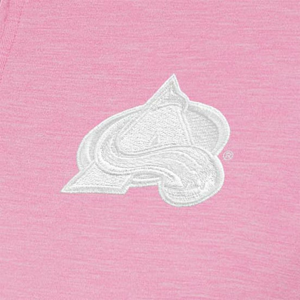 NHL Pink Colorado Avalanche Antigua Women's White Logo Mentor Quarter-Zip Jacket