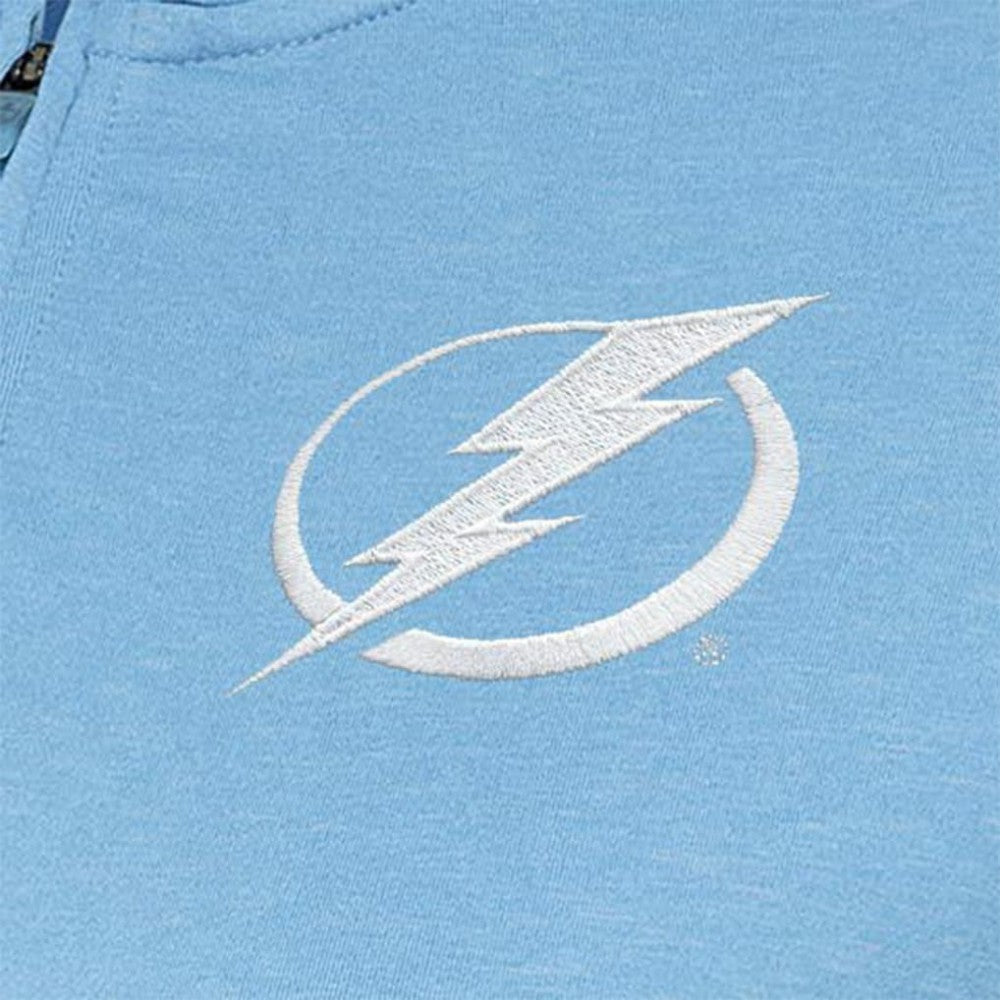 NHL Light Blue Tampa Bay Lightning Antigua Women's White Logo Mentor Quarter-Zip Jacket