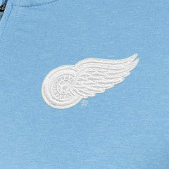 NHL Light Blue Detroit Red Wings Antigua Women's White Logo Mentor Quarter-Zip Jacket