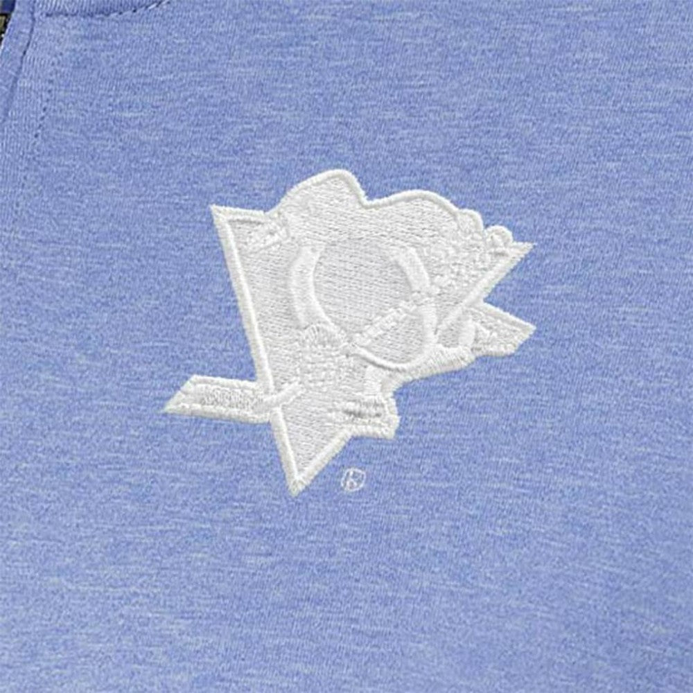 NHL Lavender Pittsburgh Penguins Antigua Women's White Logo Mentor Quarter-Zip Jacket