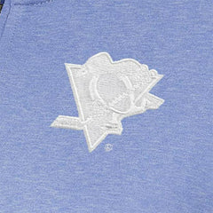 NHL Lavender Pittsburgh Penguins Antigua Women's White Logo Mentor Quarter-Zip Jacket