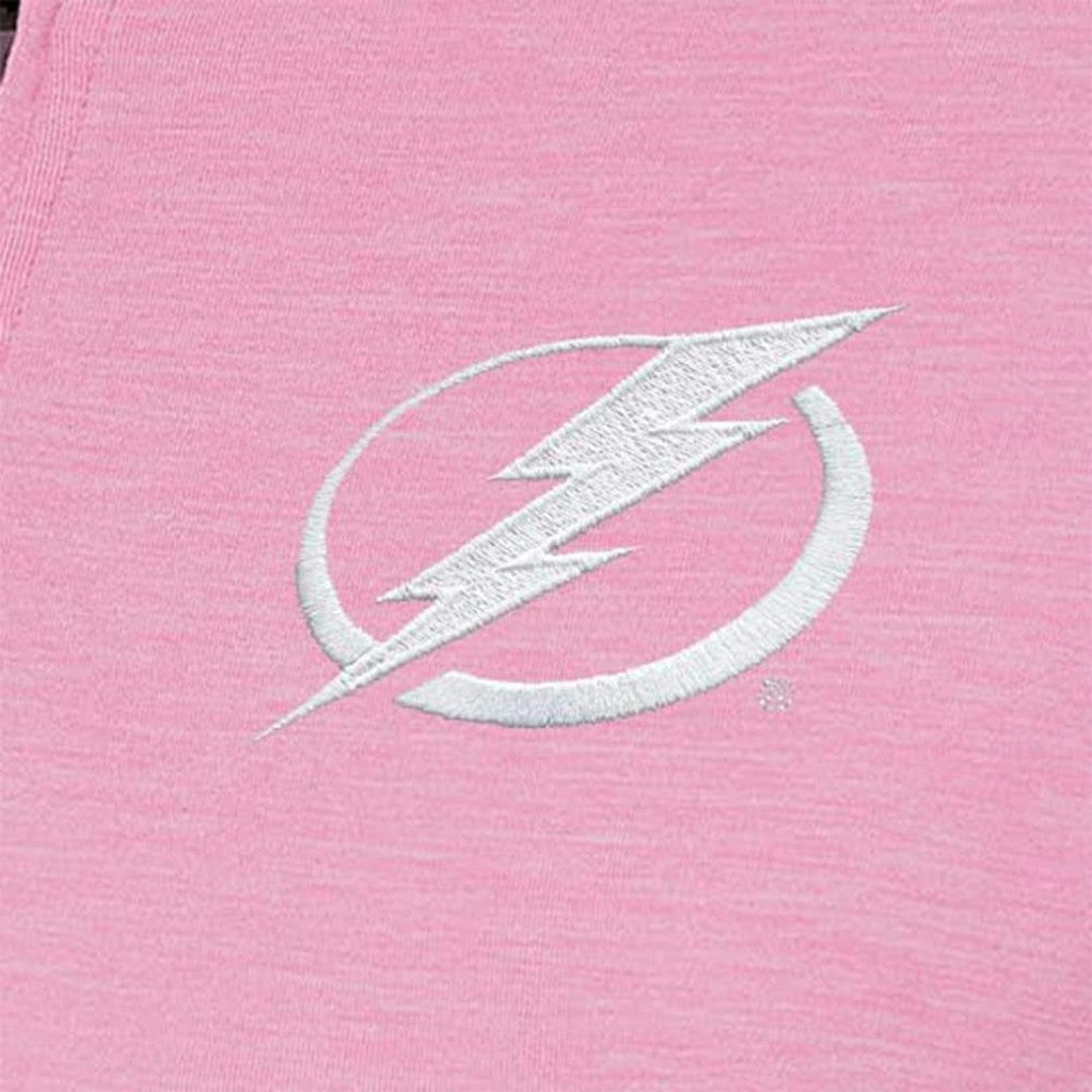 NHL Pink Tampa Bay Lightning Antigua Women's White Logo Mentor Quarter-Zip Jacket
