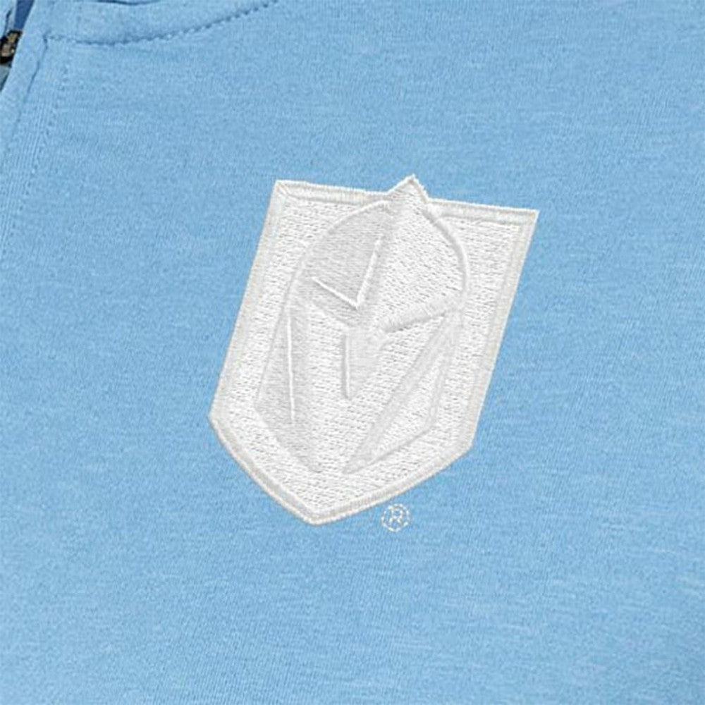 NHL Light Blue Vegas Golden Knights Antigua Women's White Logo Mentor Quarter-Zip Jacket