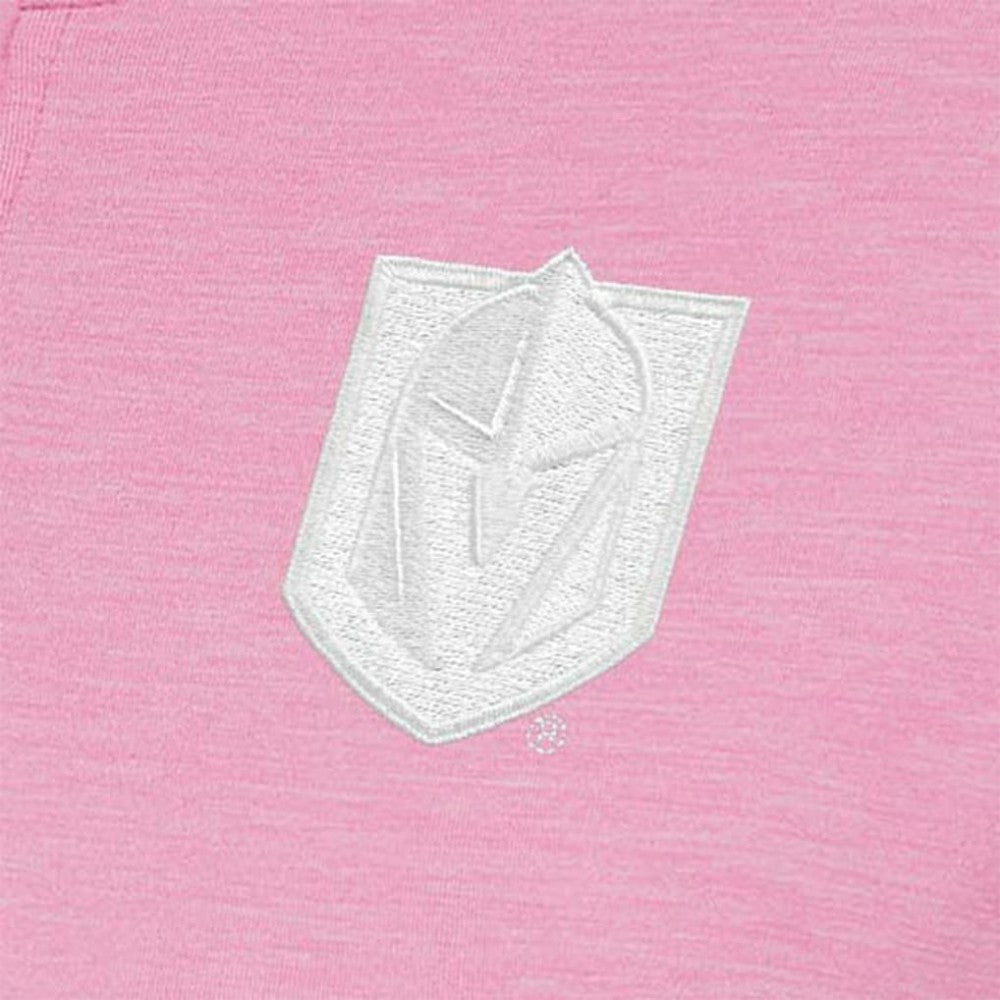 NHL Pink Vegas Golden Knights Antigua Women's White Logo Mentor Quarter-Zip Jacket