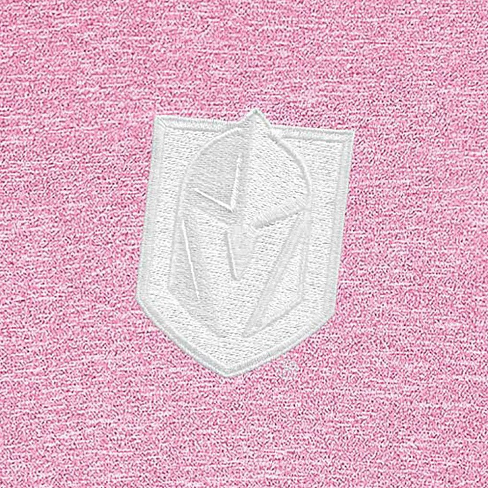 NHL Pink Vegas Golden Knights Antigua White Logo Hunk Quarter-Zip Pullover