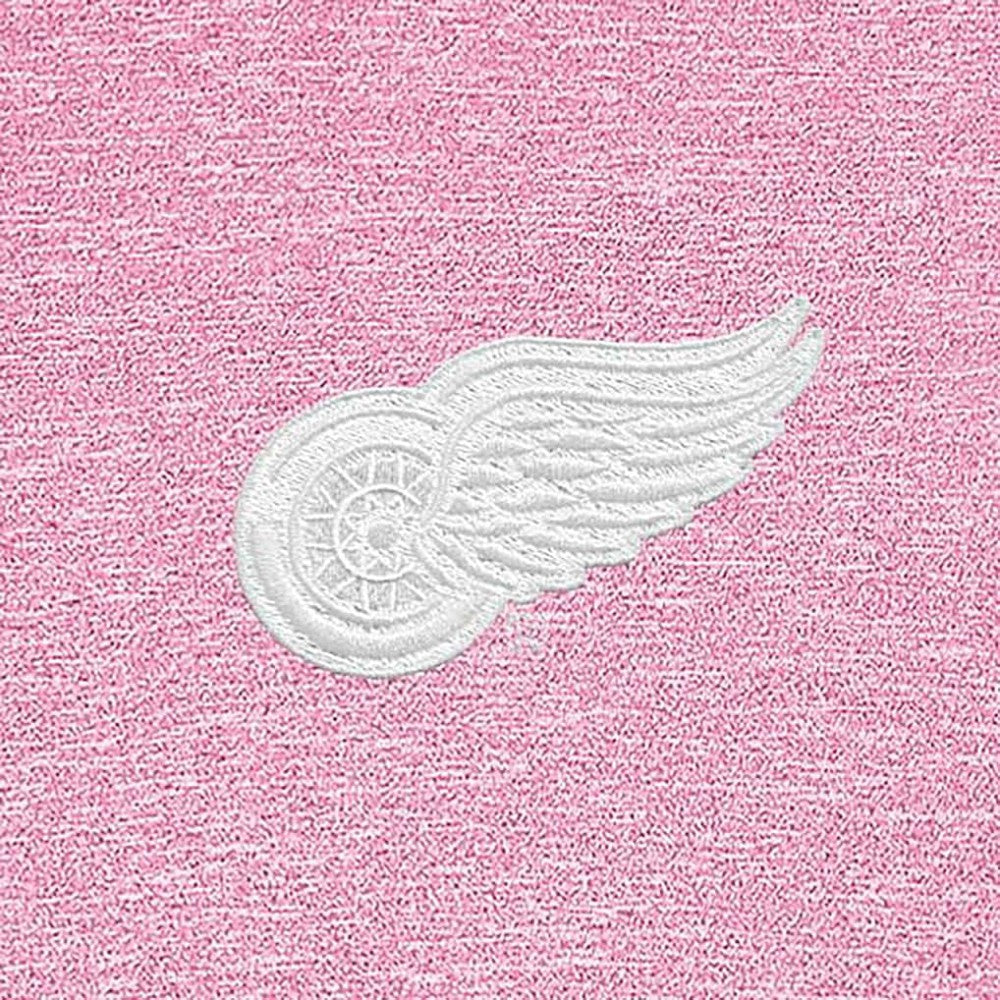 NHL Pink Detroit Red Wings Antigua White Logo Hunk Quarter-Zip Pullover