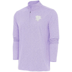 NHL Lavender Pittsburgh Penguins Antigua White Logo Hunk Quarter-Zip Pullover