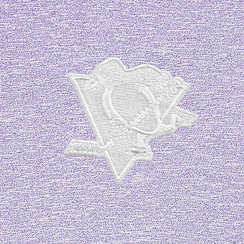 NHL Lavender Pittsburgh Penguins Antigua White Logo Hunk Quarter-Zip Pullover