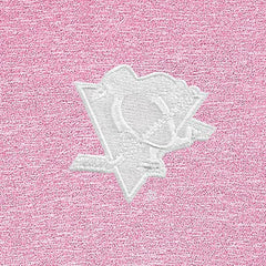 NHL Pink Pittsburgh Penguins Antigua White Logo Hunk Quarter-Zip Pullover