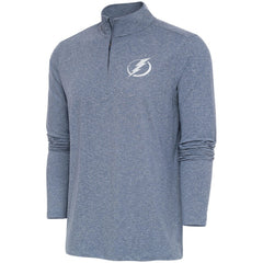 NHL Heather Navy Tampa Bay Lightning Antigua White Logo Hunk Quarter-Zip Pullover