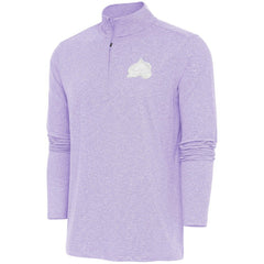 NHL Lavender Colorado Avalanche Antigua White Logo Hunk Quarter-Zip Pullover