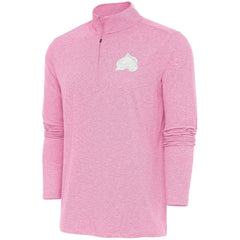 NHL Pink Colorado Avalanche Antigua White Logo Hunk Quarter-Zip Pullover
