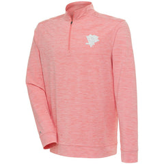 NHL Coral Pittsburgh Penguins Antigua White Logo Bright Quarter-Zip Pullover