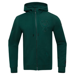 NBA Milwaukee Bucks Pro Standard Triple Tonal DK Full-Zip Hoodie Jacket
