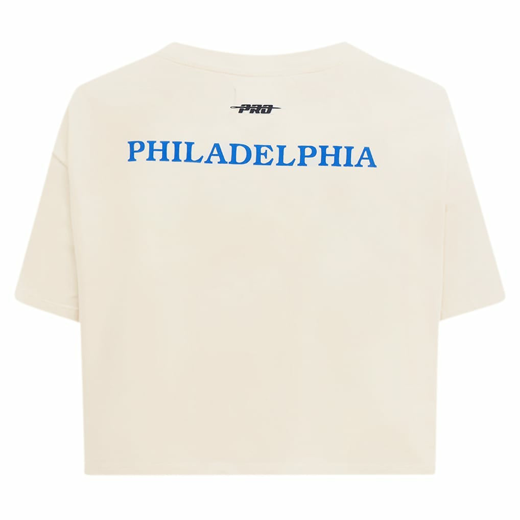 NBA Philadelphia 76ers Pro Standard Women's Retro Striper SJ Cropped Boxy T-Shirt