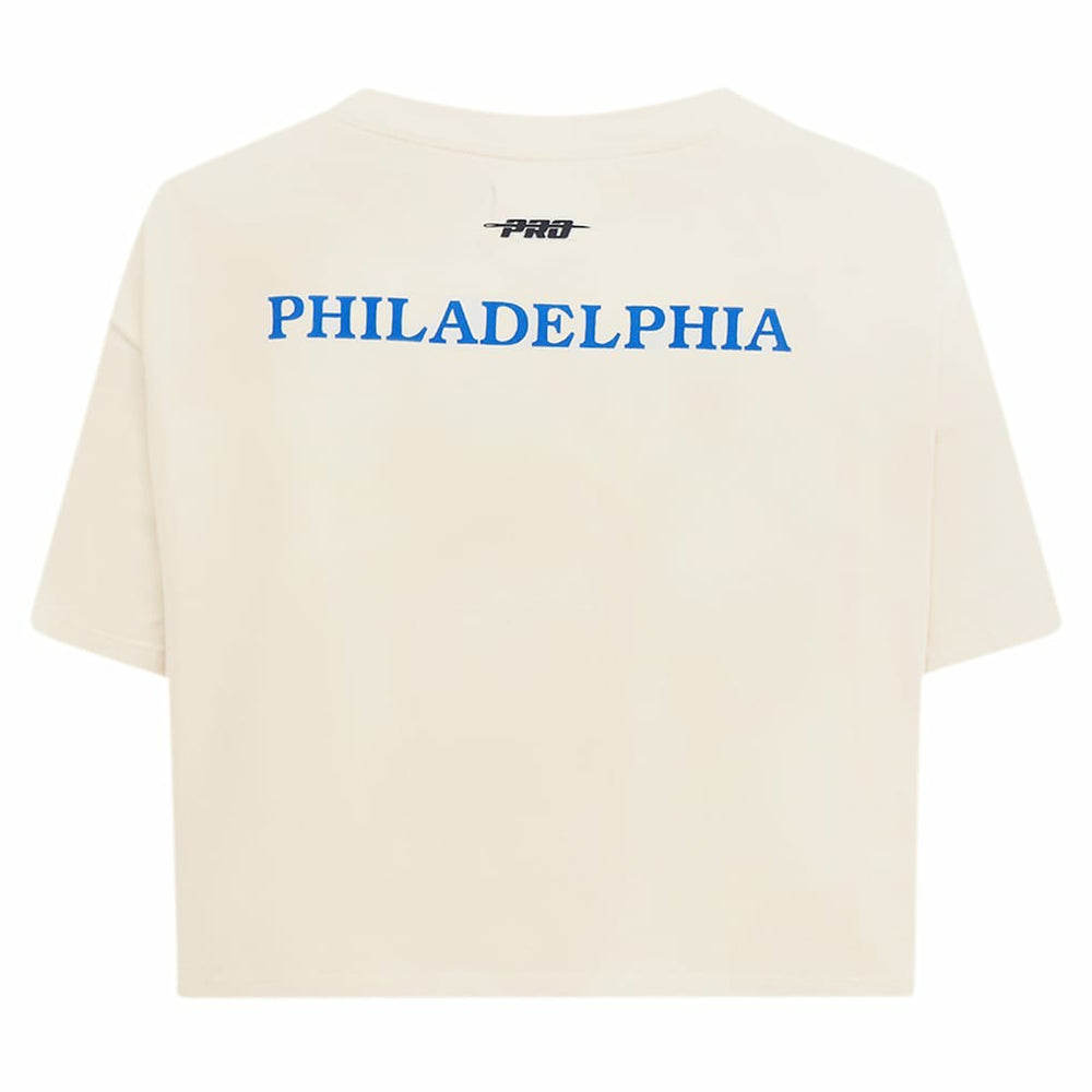 NBA Philadelphia 76ers Pro Standard Women's Retro Striper SJ Cropped Boxy T-Shirt