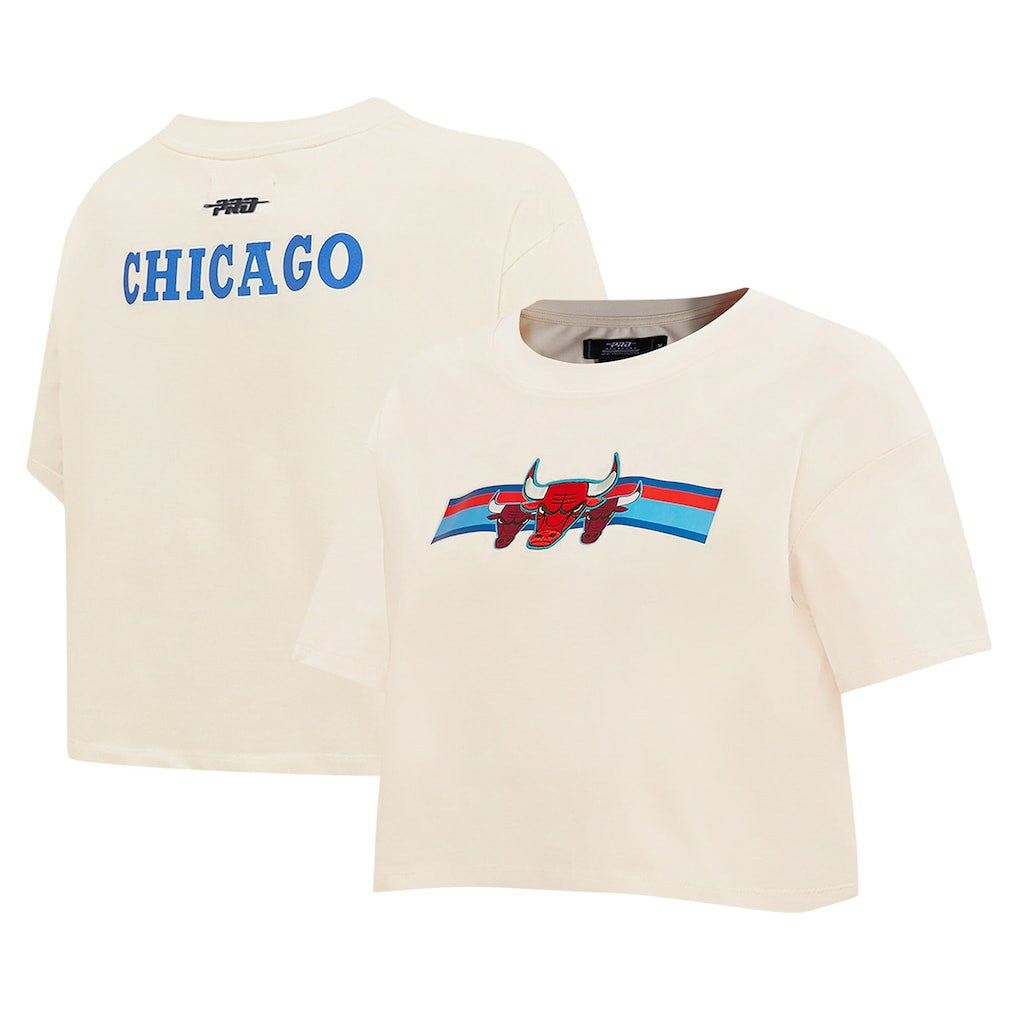 NBA Chicago Bulls Pro Standard Women's Retro Striper SJ Cropped Boxy T-Shirt sale